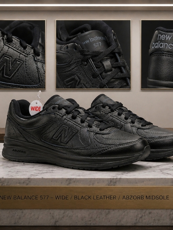 New Balance Other - Womens 6.5 Wide. New Balance 577v1 women’s sneakers in black, brand new in box